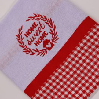 Pano de Prato Bordado - Home Sweet Home