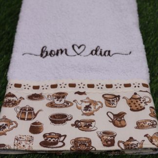 Pano de Prato Bordado - Bom Dia