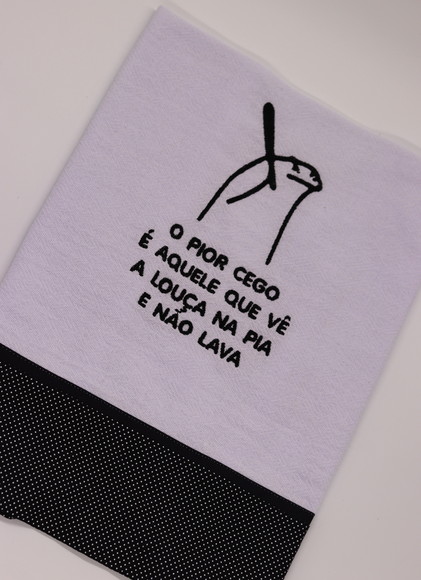 Pano de Prato Bordado Flork - o Pior Cego