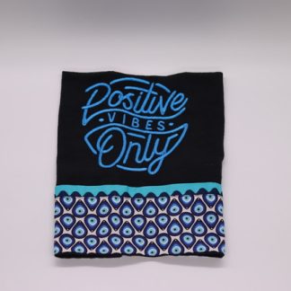 Pano de Prato Preto Bordado - Positive Vibes Only