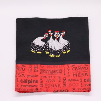 Pano de Prato Bordado - Galinha