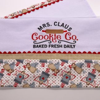 Pano de Prato Bordado - Mrs. Claus