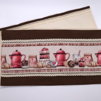 Pano de Prato com Barrado de Café e Doces