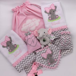 Kit de Bebê - Elefante Rosa