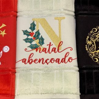 Toalha de Lavabo Bordada - Natal Temas Diversos