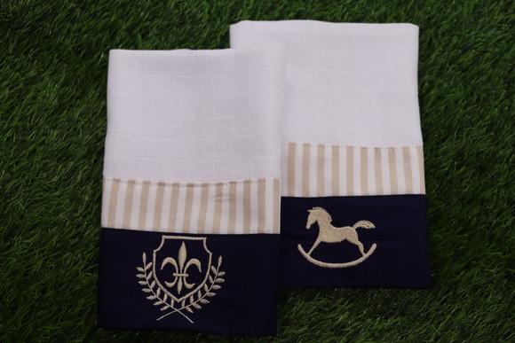 Kit Fraldas de Boca - Cavalo (marinho e Bege)