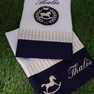 Kit 2 Fraldas de Boca - Cavalos + Nome