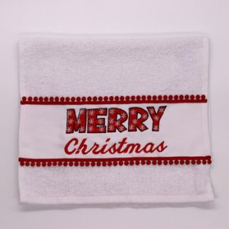 Toalha de Lavabo Bordada - Merry Christmas
