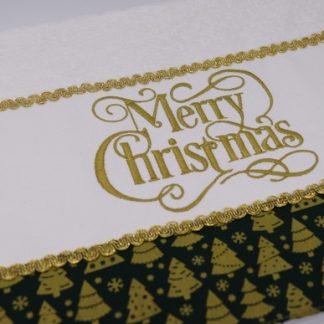 Toalha de Lavabo Bordada - Merry Christmas