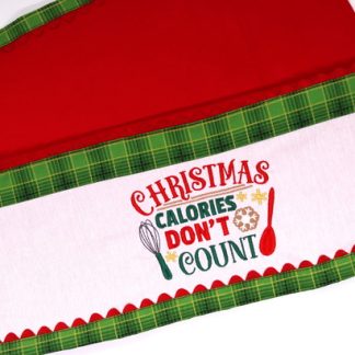 Pano de Prato Bordado - Christmas Calories