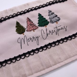 Toalha de Lavabo Bordada - Merry Christmas