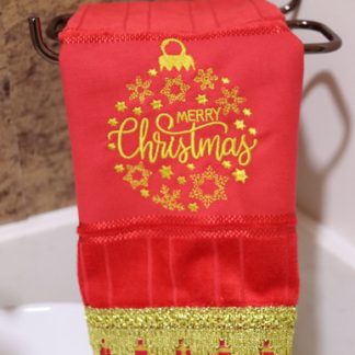 Toalha de Lavabo Bordada - Merry Christmas