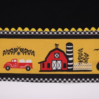 Pano de Prato com Barrado - Preto/fazenda