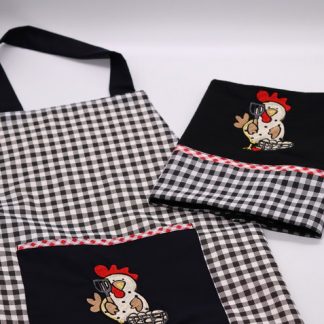 Kit de Cozinha Bordado - Galinha