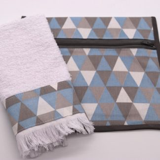 Kit Higiene Azul Claro e Cinza