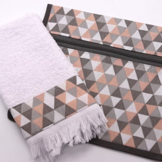 Kit Higiene Cinza e Rosa