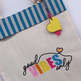 Sacola Ecobag Bordada - Good Vibes