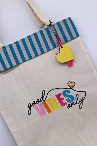 Sacola Ecobag Bordada - Good Vibes