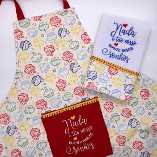 Kit de Cozinha Bordado - Nada É Tão Nosso