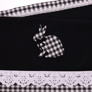 Pano de Prato Bordado/preto - Páscoa Preto e Branco