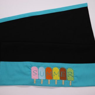 Pano de Prato Preto/bordado - Summer