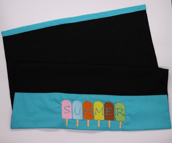 Pano de Prato Preto/bordado - Summer