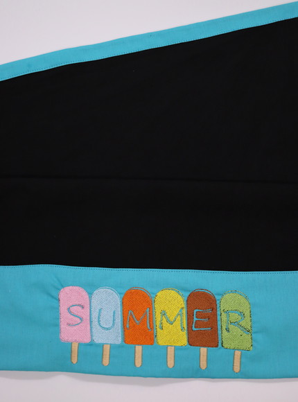 Pano de Prato Preto/bordado - Summer