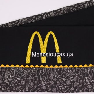 Pano de Prato Preto Bordado - Menos Louça Suja