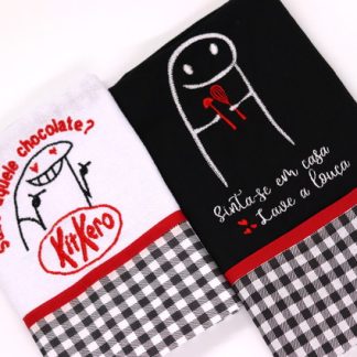 Kit com 2 Panos de Prato Bordados - Flork