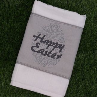 Toalha de Lavabo Bordada - Happy Easter