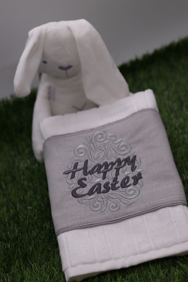 Toalha de Lavabo Bordada - Happy Easter