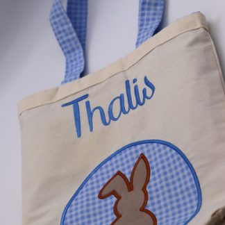 Sacola Ecobag Bordada - Coelho Azul