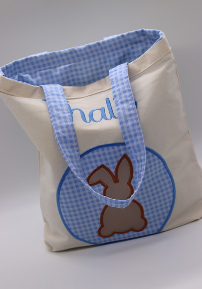 Sacola Ecobag Bordada - Coelho Azul