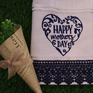 Toalha de Lavabo Bordada - Happy Mothers Day