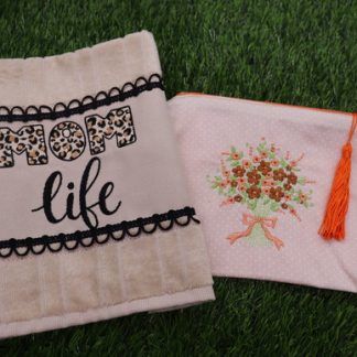 Kit Dia das Mães - Toalha Bege + Necessaire Bege