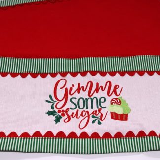 Pano de Prato Vermelho Bordado - Gimme Some Sugar