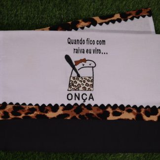 Pano de Prato Bordado - Flork Onça