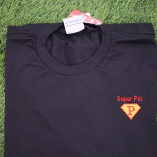 Camiseta Preta Bordada - Super Pai