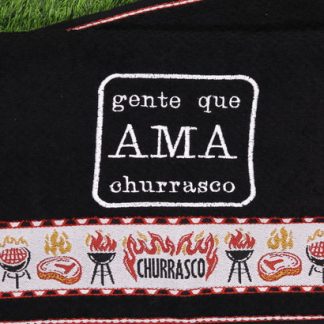 Pano de Prato Felpudo Bordado - Gente Que Ama Cgurrasco