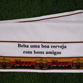 Pano de Prato Felpudo Bordado - Beba Uma Boa Cerveja