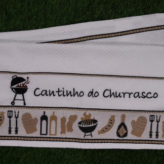 Pano de Prato Felpudo Bordado - Cantinho do Churrasco