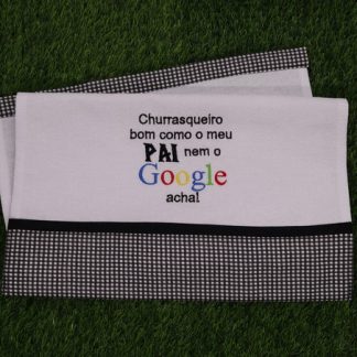 Pano de Prato Bordado - Churrasqueiro Bom Igual Meu Pai