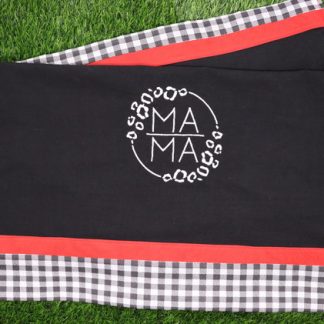 Pano de Prato Preto Bordado - Mama