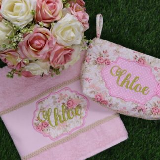 Kit Floral - Toalha de Rosto/necessaire