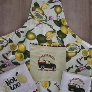 Kit de Cozinha Bordado - Limão Siciliano