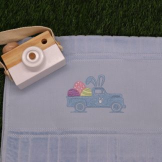 Toalha de Lavabo/mão Bordada - Carro de Páscoa