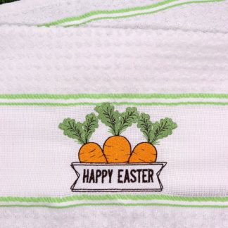 Pano de Prato Felpudo Bordado - Happy Easter
