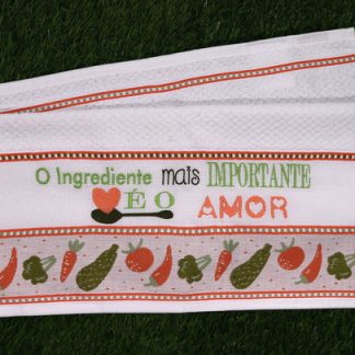 Pano de Prato Felpudo Bordado-o Ingrediente Mais Importante