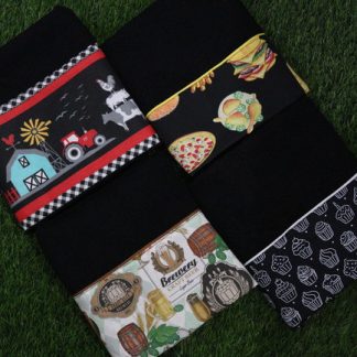 Kit com 4 Panos de Prato Felpudos Preto