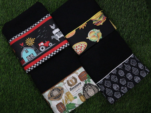 Kit com 4 Panos de Prato Felpudos Preto